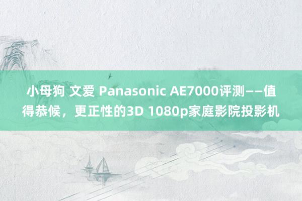 小母狗 文爱 Panasonic AE7000评测——值得恭候，更正性的3D 1080p家庭影院投影机